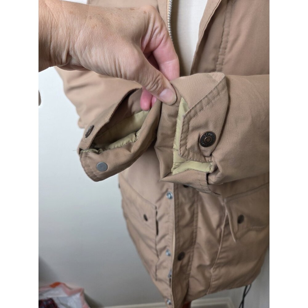 VTG Mens Schott NYC Premium Down Puffer coat heavy duty M Brown Blokecore - Picture 7 of 9